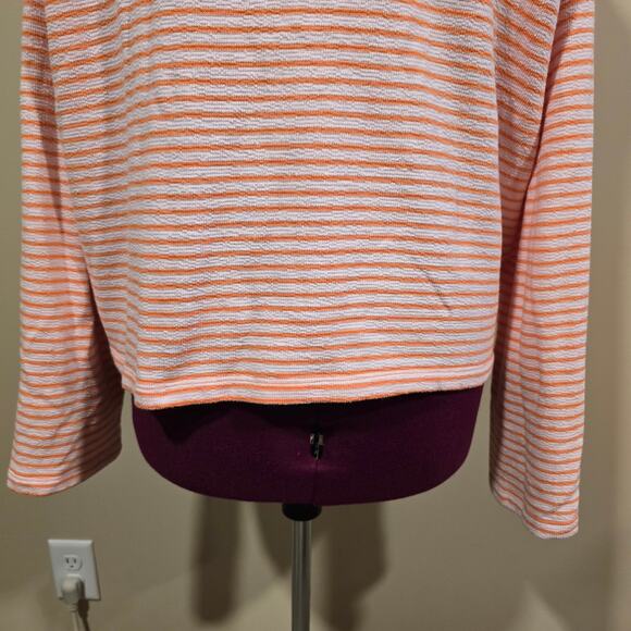 Women's Love by Gap Orange Striped Terry Knit Hoodie | Size XL - Picture 7 of 9